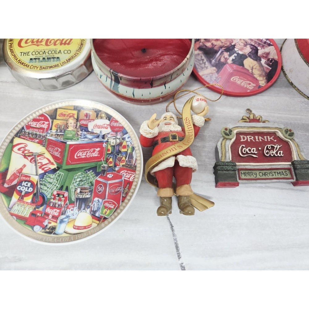 Vintage Coca Cola Collectibles Christmas Ornaments Candle Coasters 1994 1996‎ - Picture 2 of 10